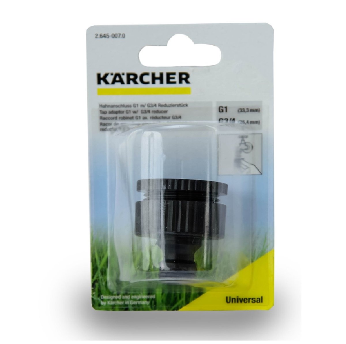 Adaptador de grifo de dos tamaños: G1 con pieza reductora G ¾ - KÄRCHER SHOPACCESORIOS