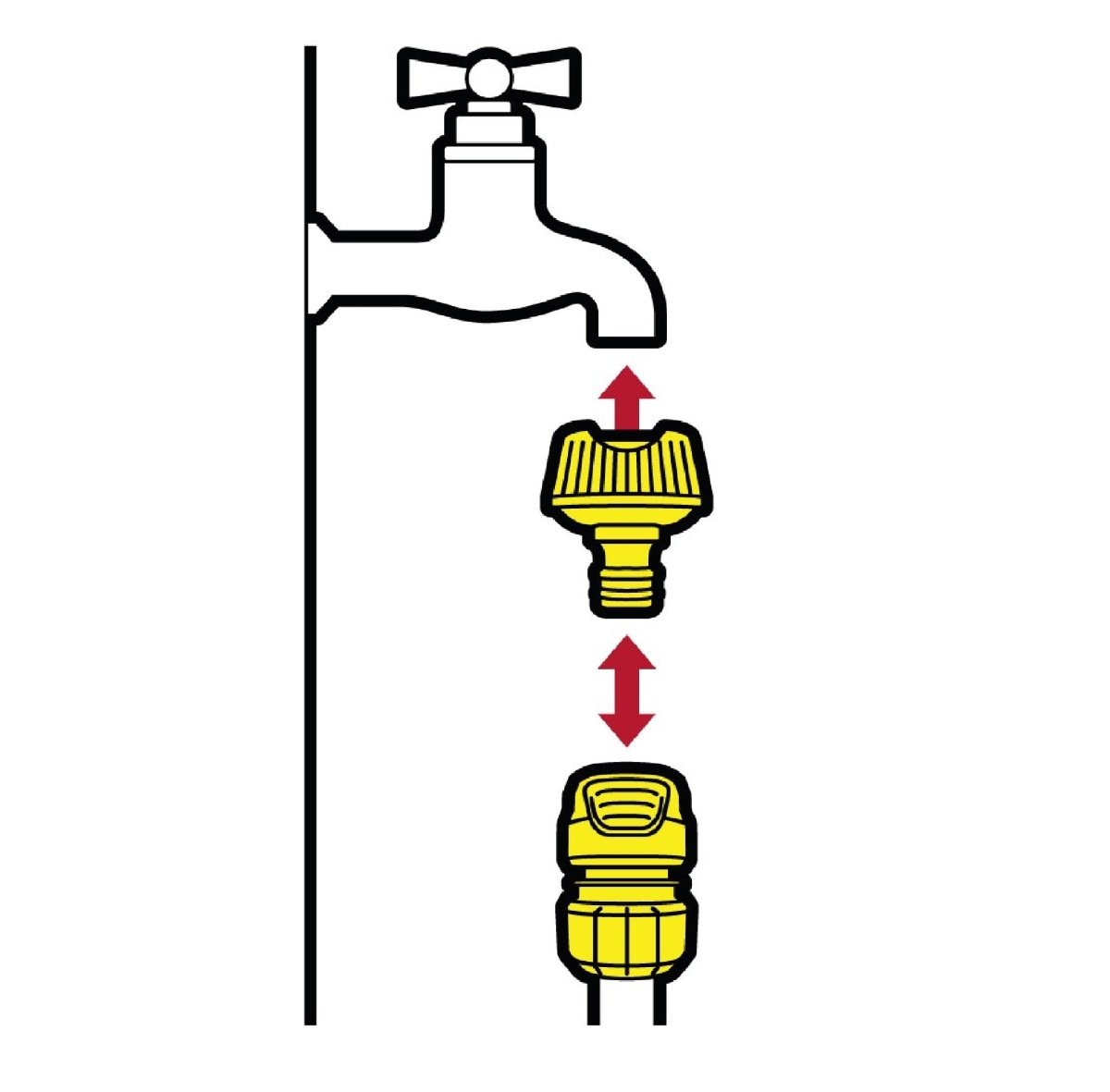 Adaptador de grifo de dos tamaños: G1 con pieza reductora G ¾ - KÄRCHER SHOPACCESORIOS