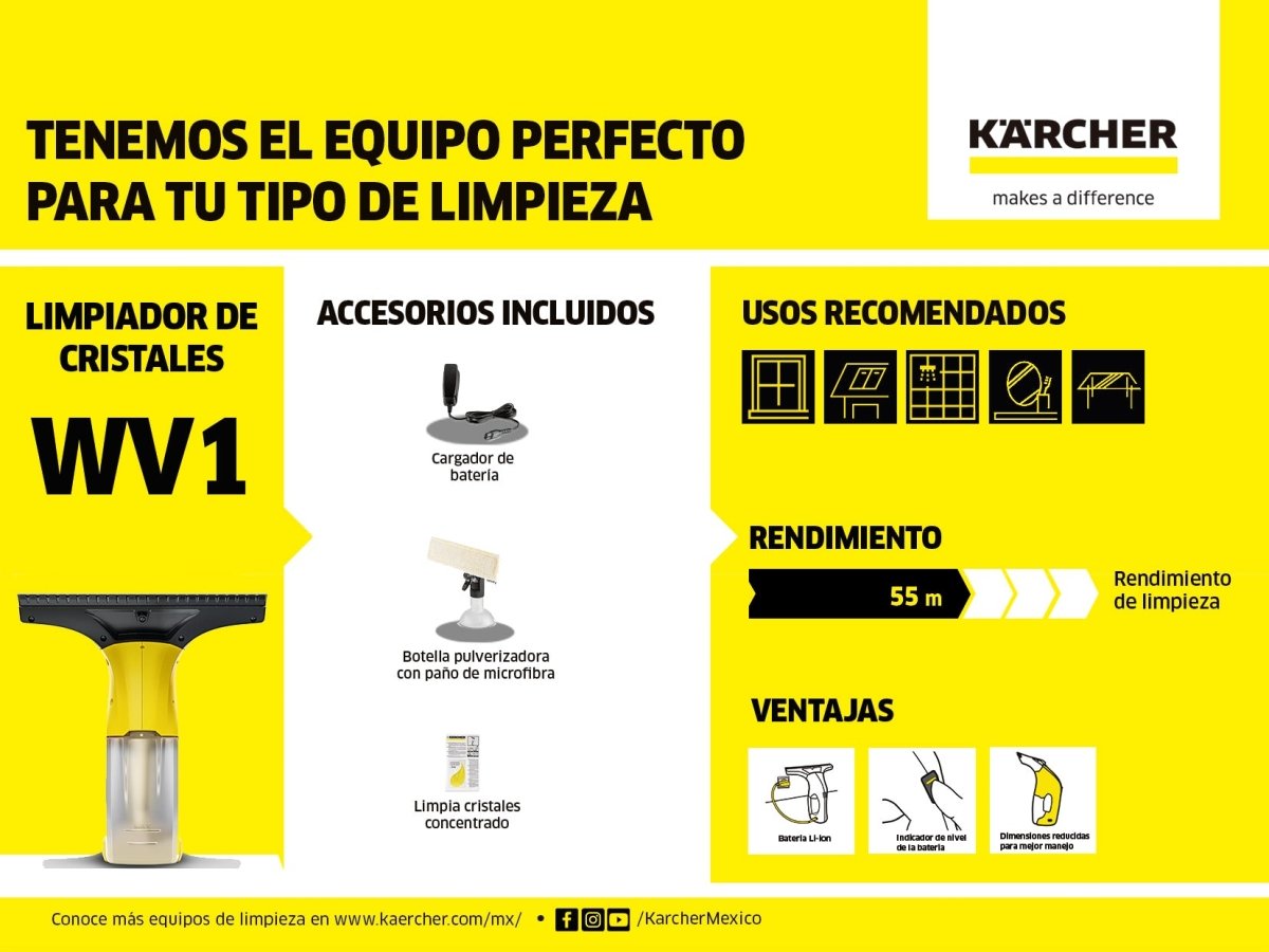 Limpiador de cristales WV 1 Plus - KÄRCHER SHOPLimpiador de Cristales